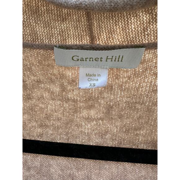 Vintage Garnet Hill XS Taupe Beige Cashmere Open Front Knot Cardigan Sweater - Picture 4 of 9